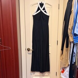 Elegant Black and White Halter jumpsuit